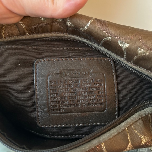 Coach Vintage Brown and Gold Monogram Mini Shoulder Bag With Bead Details - Picture 5 of 5